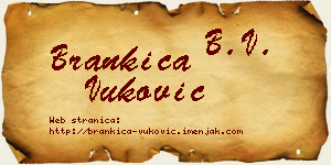 Brankica Vuković vizit kartica